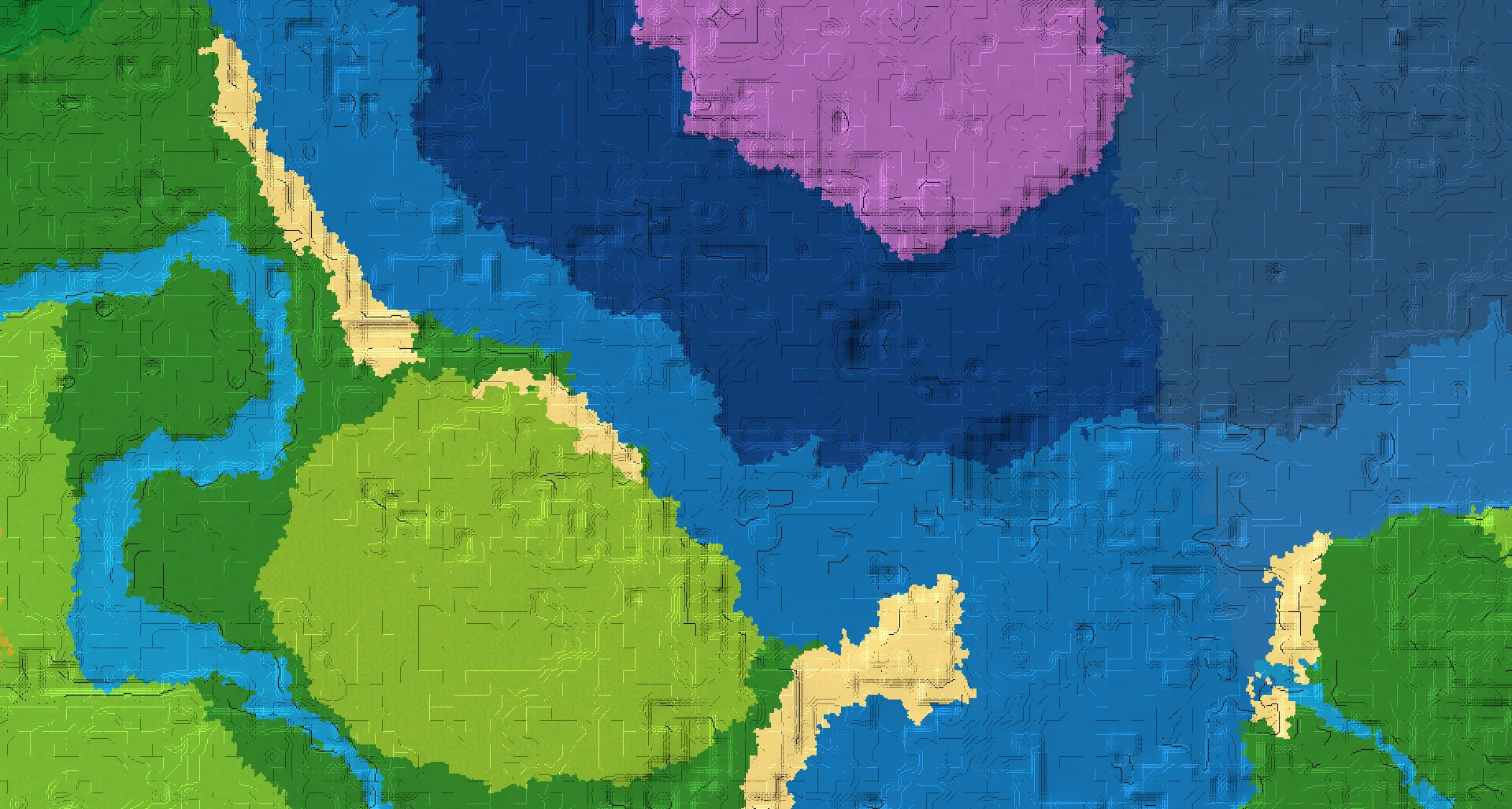 Seed map — Ocean Monument and Mushroom Fields from Birch Forest
