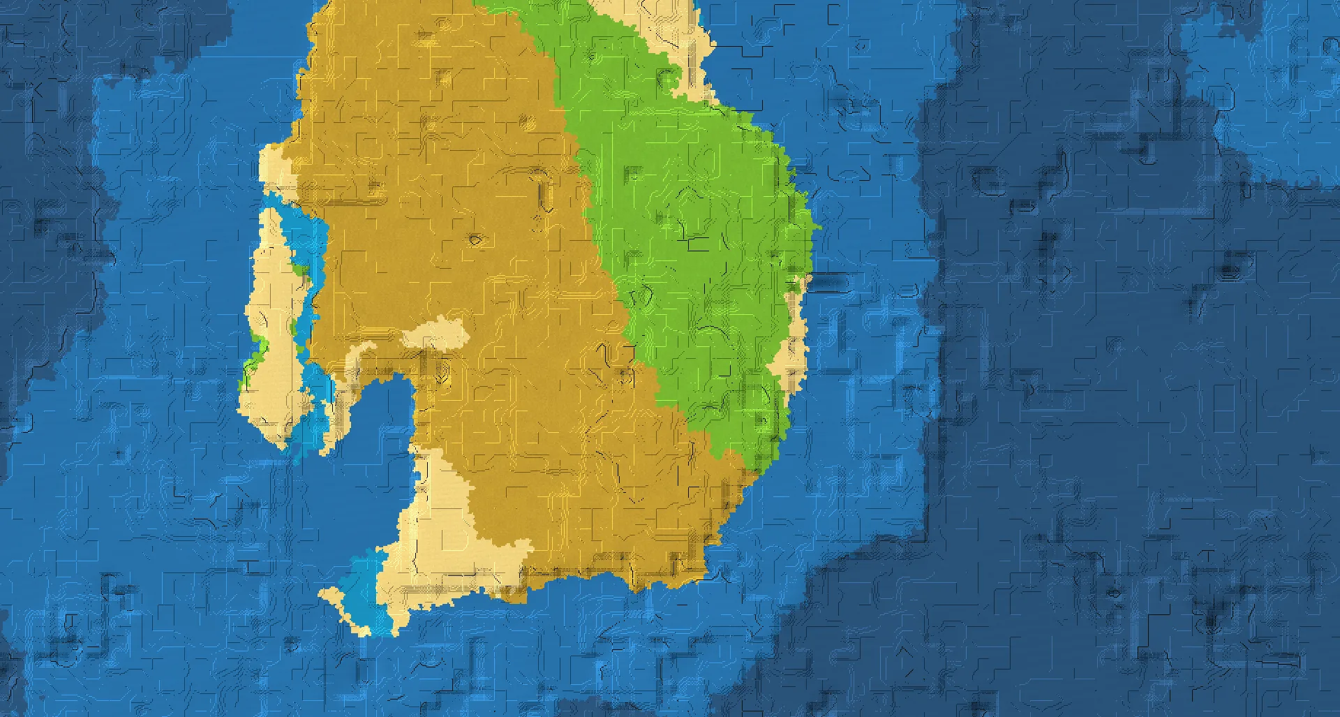 Seed map — Four villages island spawn
