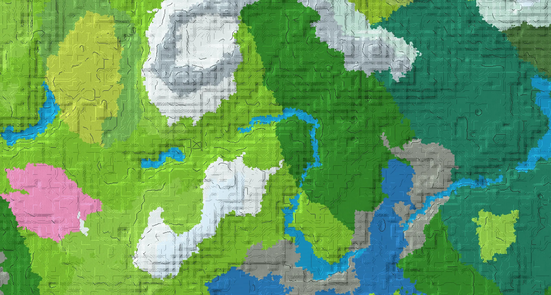 Seed map — Cherry Grove and Village from Plains at 0, -304