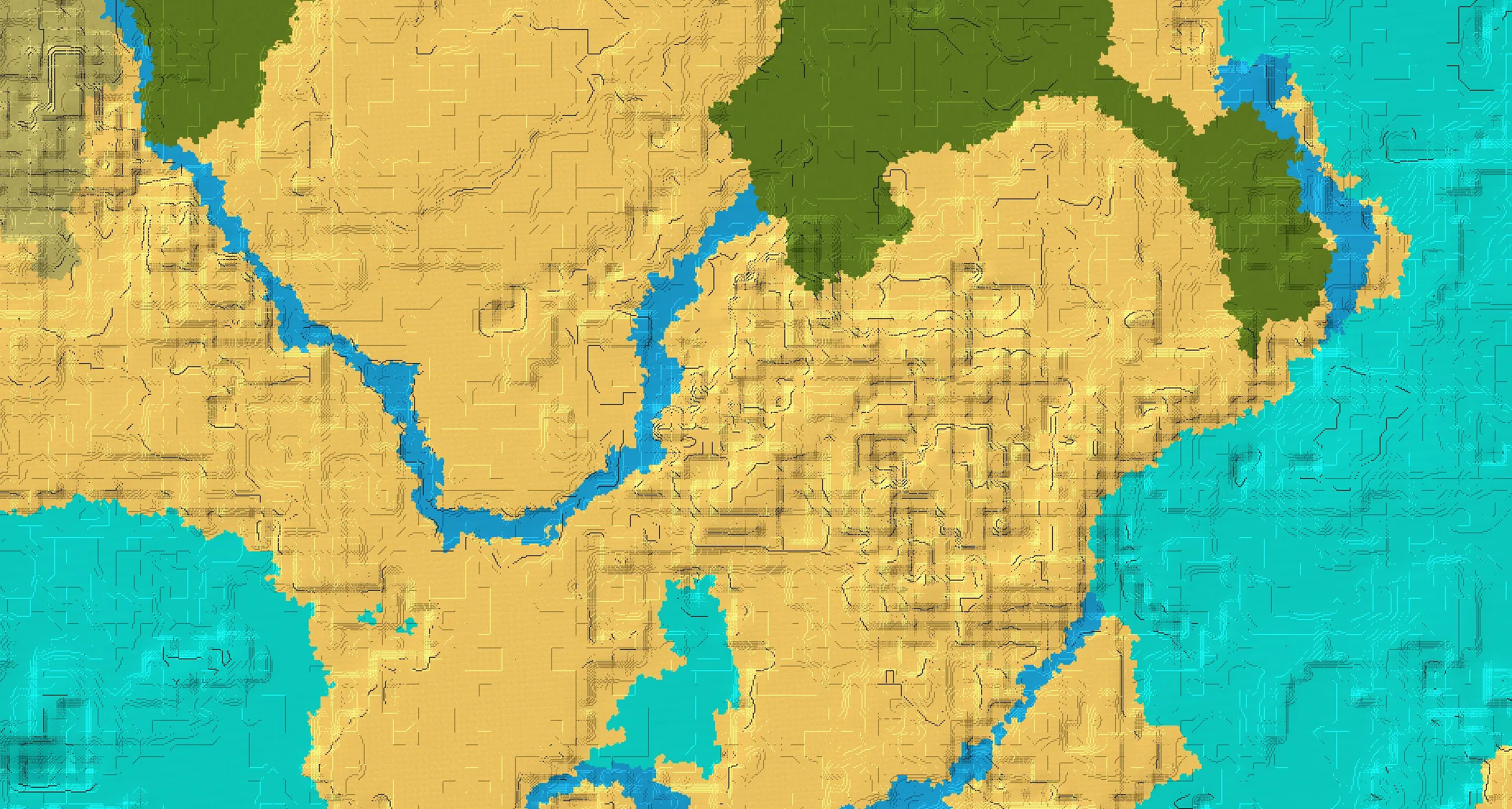 Seed map — Village and Lush Caves from Desert